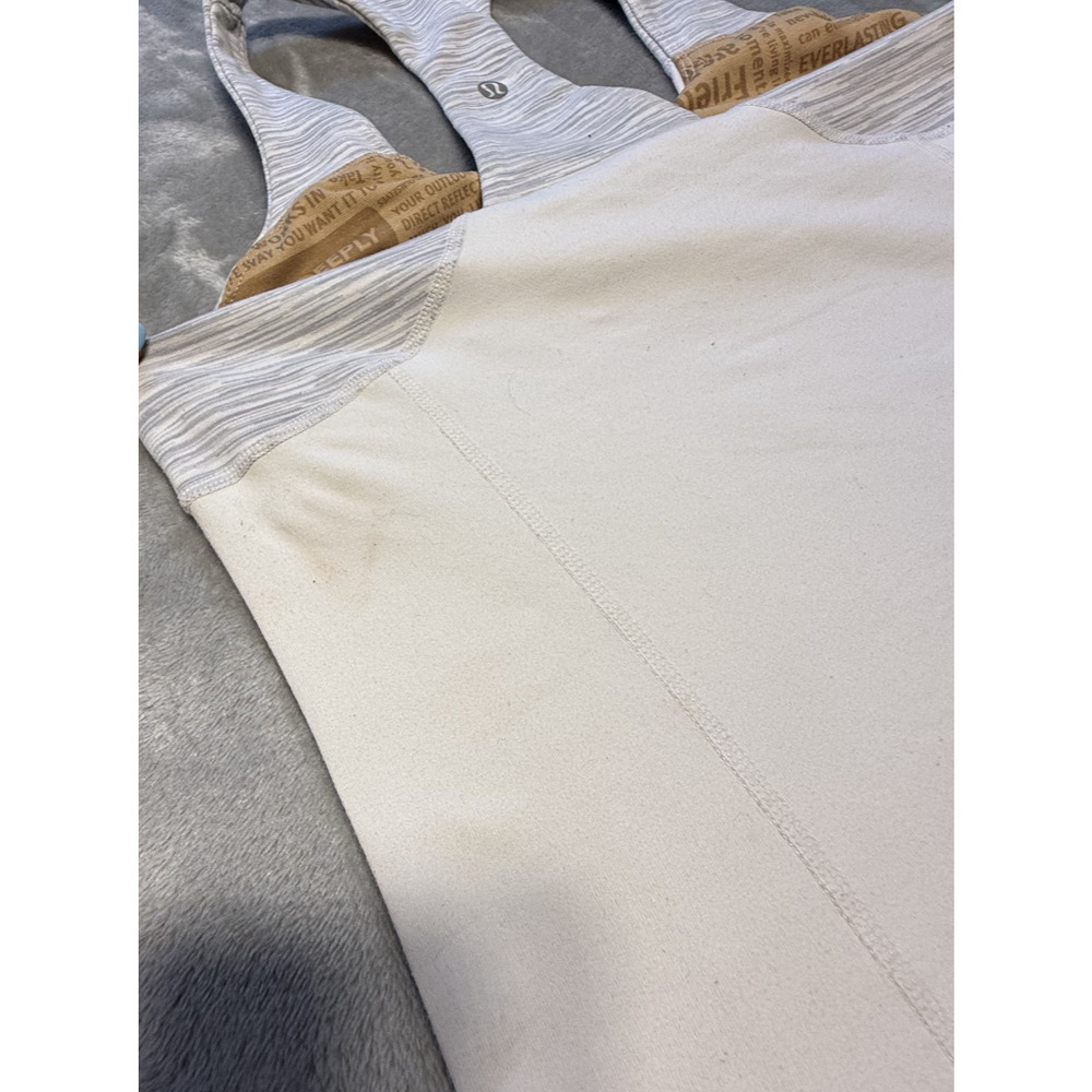 Lululemon Tank Top Womens 6 White Gray Racerback Athletic Yoga Gym Built-In Bra - Picture 5 of 7